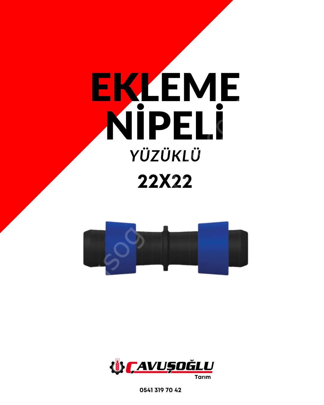 22X22 YÜZÜKLÜ EKLEME NİPELİ MAVİ